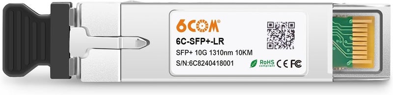 6COM 4Pack 10GBase-LR SFP+ Transceiver, 10G Sfp Single Mode Module Duplex LC for Cisco SFP-10G-LR, Ubiquiti UF-SM-10G, D-Link, Supermicro, Netgear and Other Open Switch with DDM, 1310nm, 10km - Image 2